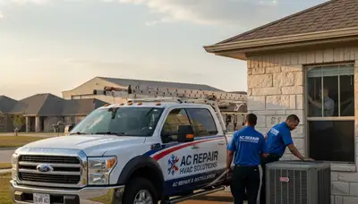 Professional AC repair technician servicing air conditioning unit in San Antonio, TX