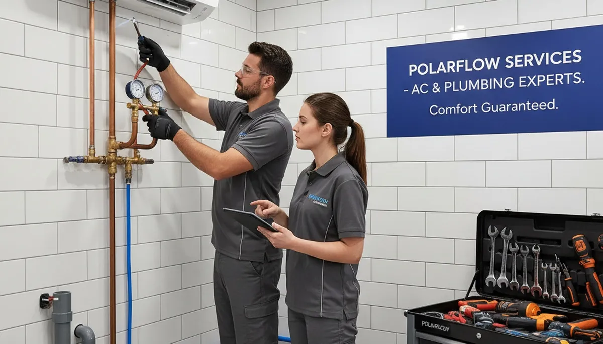 Plumber fixing residential water pipes in San Antonio TX for Five Star Cooling plumbing service