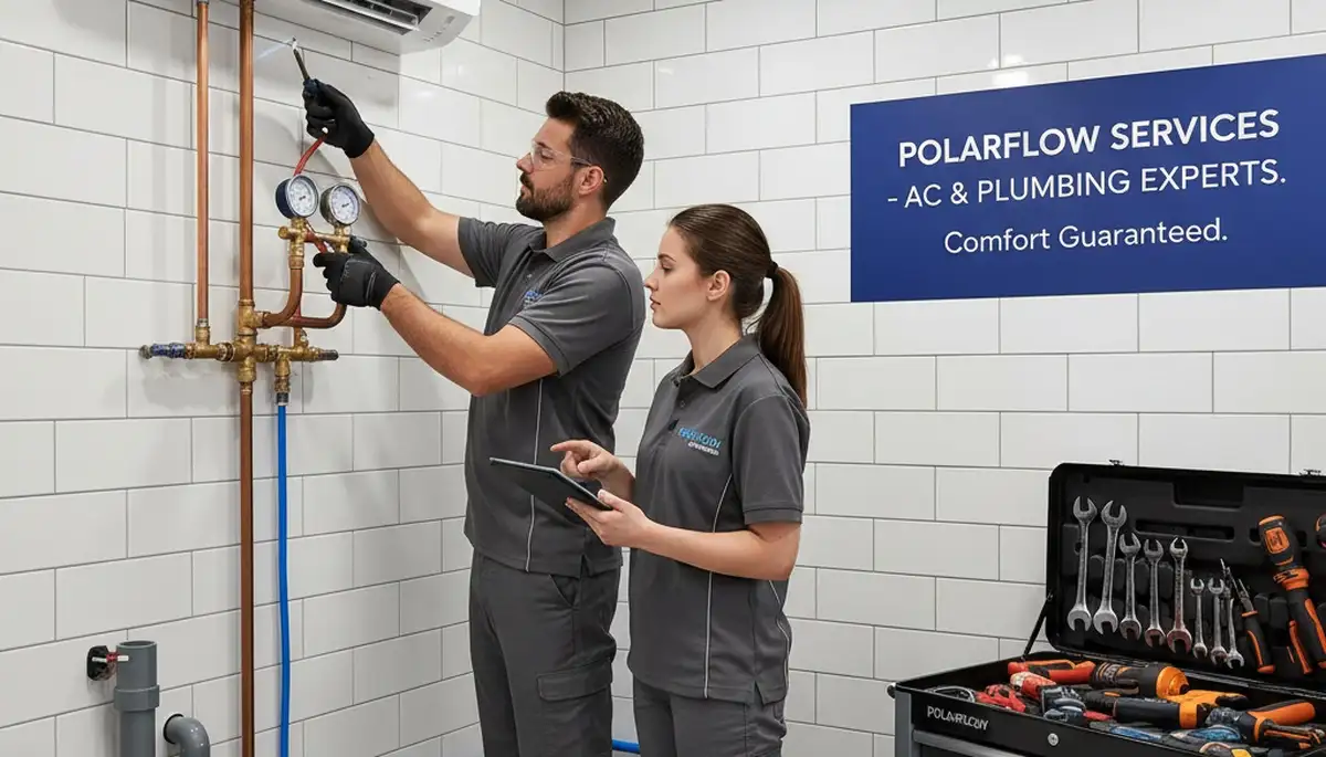 Plumber fixing residential water pipes in San Antonio TX for Five Star Cooling plumbing service